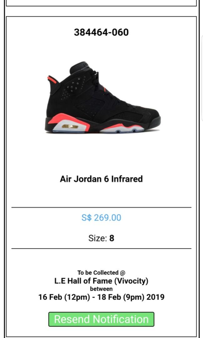 Air jordan 6 infrared, Men's Fashion 