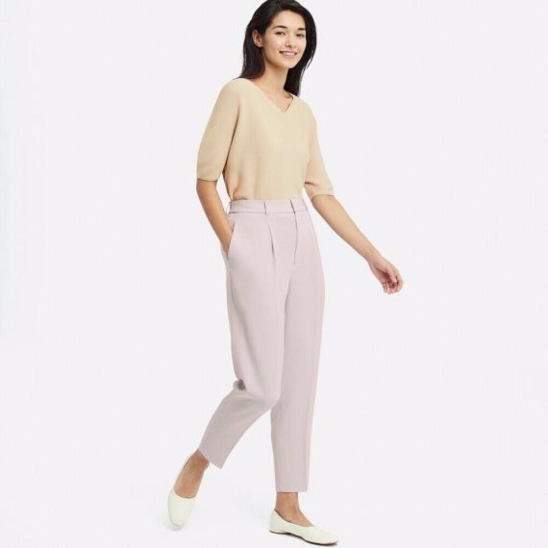 Women drape relaxed tapered ankle pants Clearance