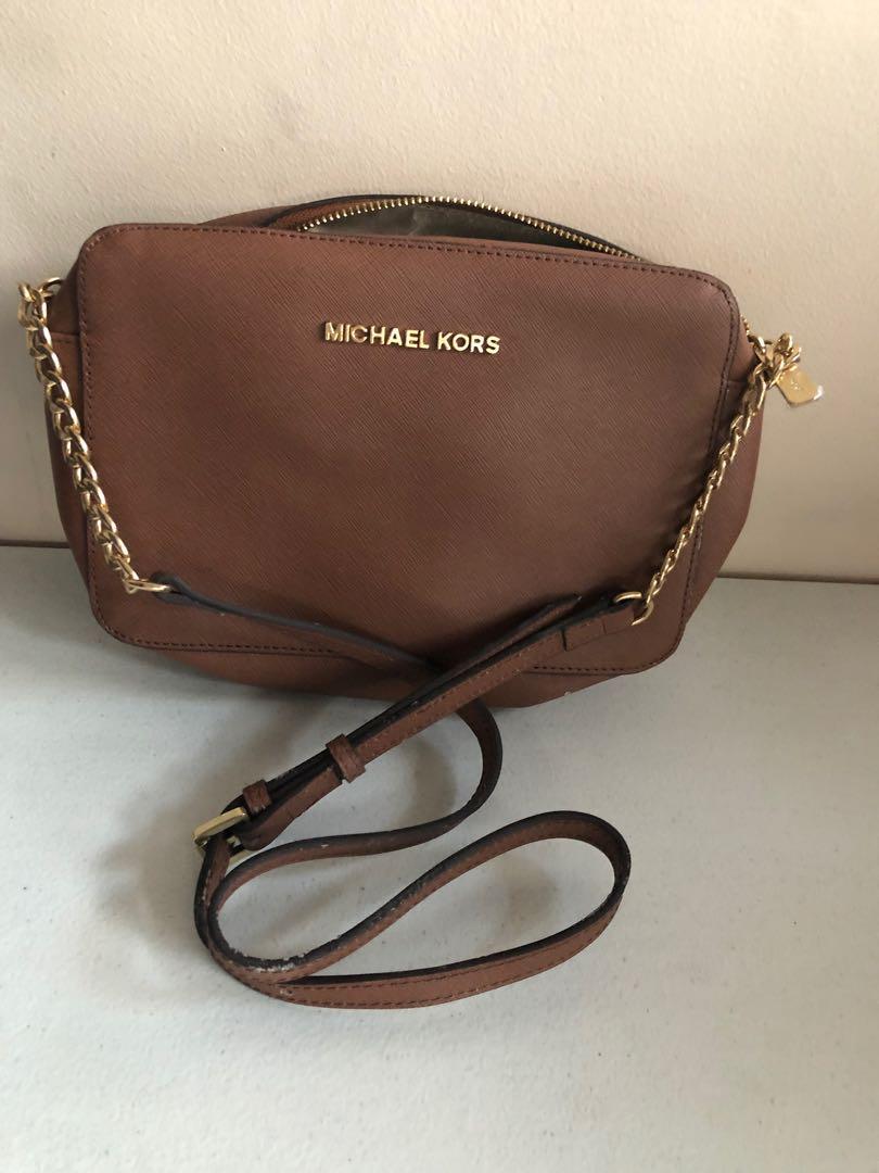 mk sling bag brown