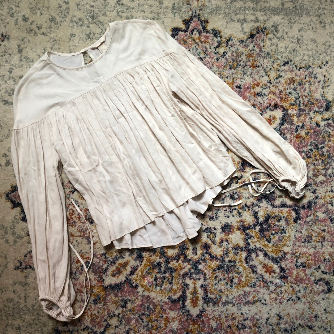 cream peasant blouse