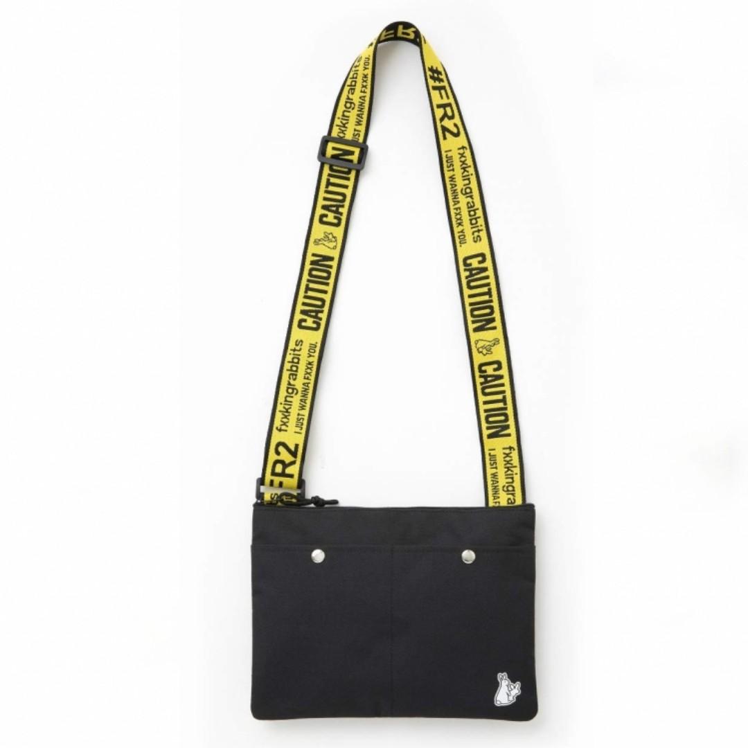 Instock FR2 Fxxking Rabbits LOGO Tape Messenger Cross Body Shoulder Tote Bag Yellow Black ASC3299 E Mook Jap Magazine GWP Free Post Women s Fashion Bags Wallets Cross body Bags on Carousell