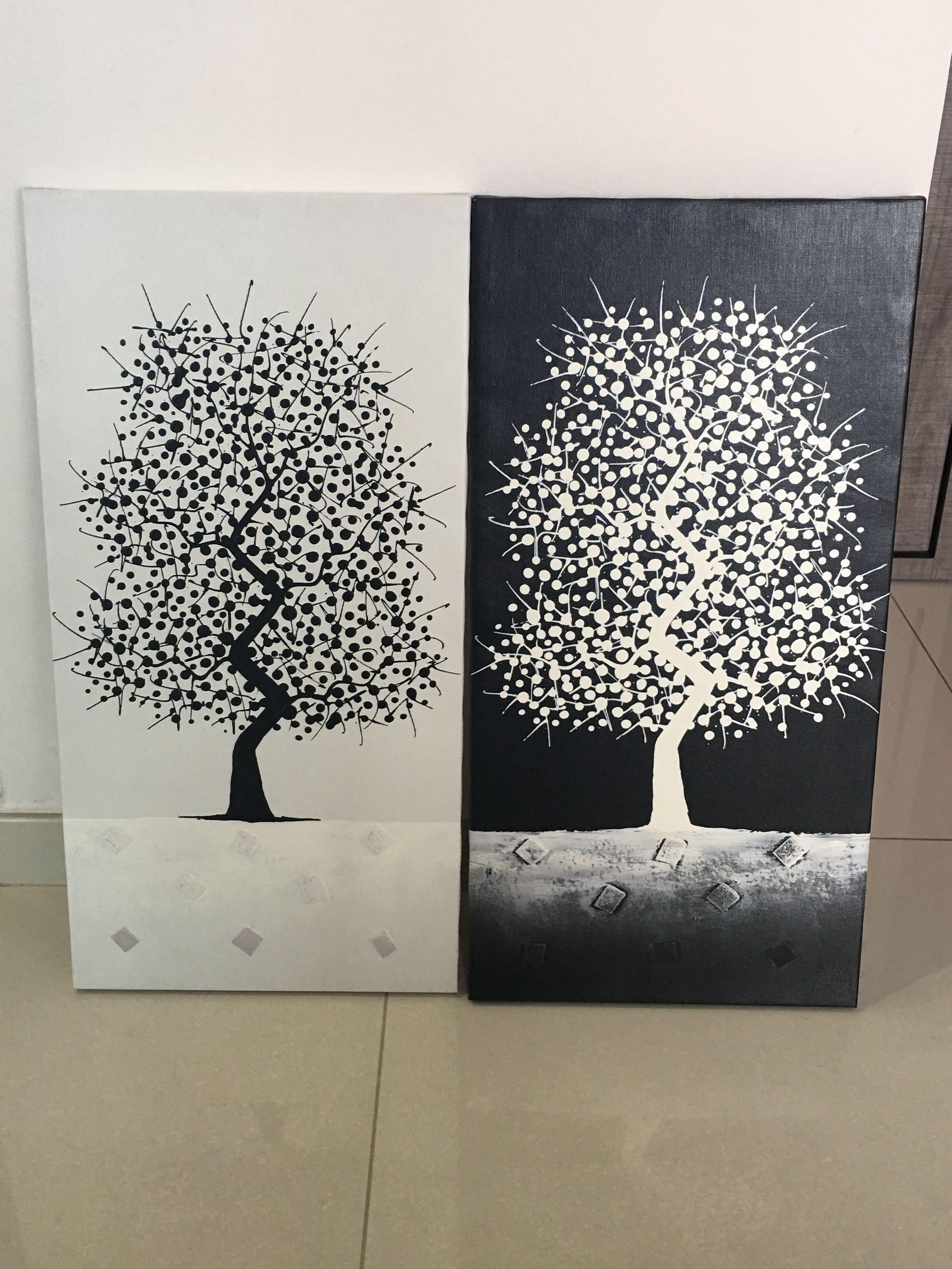 Moving Out Sale Black White Trees Canvas Painting Furniture