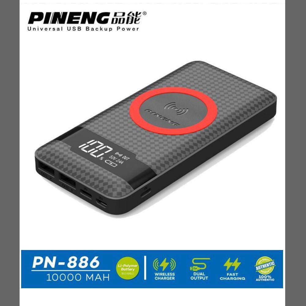 Pineng Pn 886 Wireless 10000mah Powerbank Mobile Phones Tablets Mobile Tablet Accessories Power Banks Chargers On Carousell
