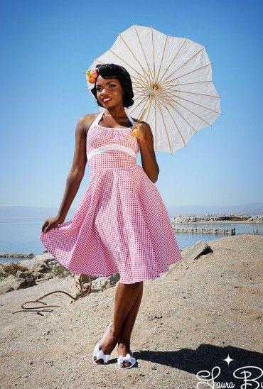 Pinup Couture Pinup Girl Clothing Daisy Halter Swing Dress In Red