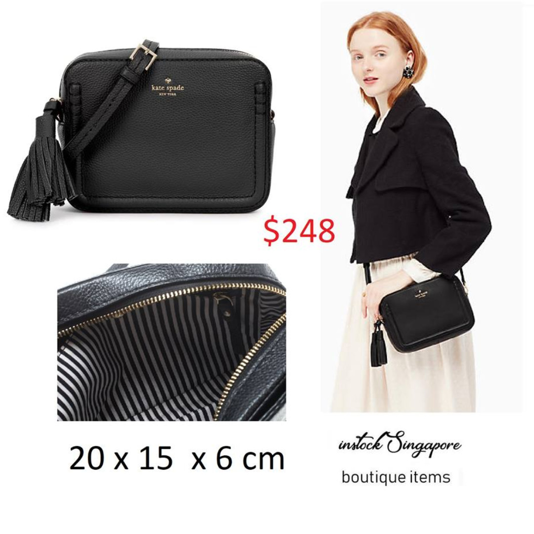 READY STOCK authentic new Kate Spade new york Orchard Street Arla black full leather