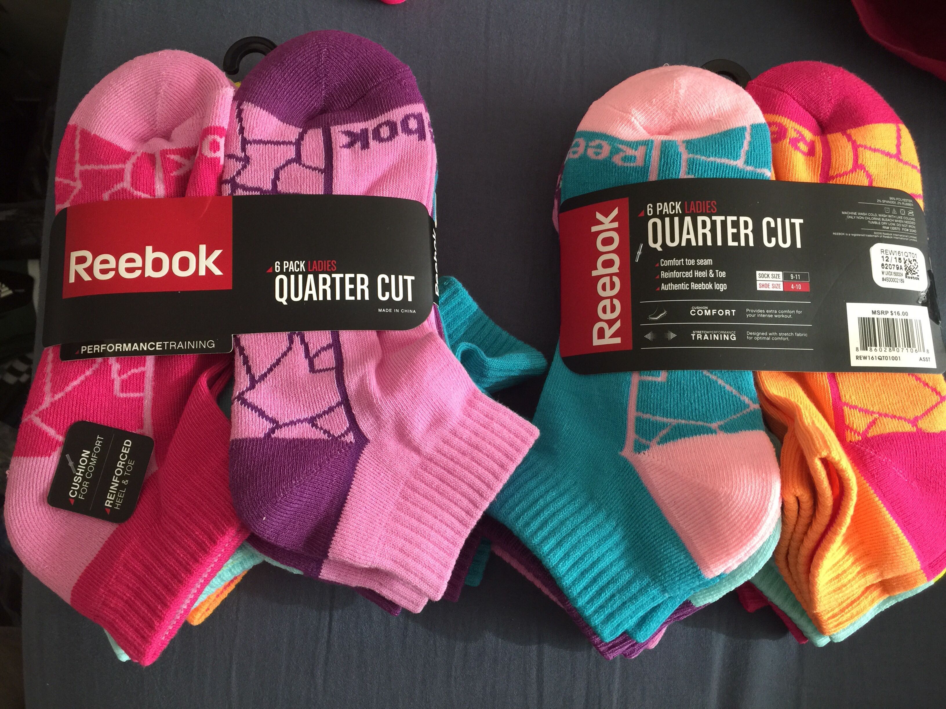 reebok quarter cut socks