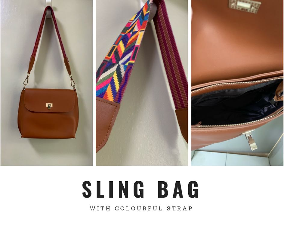 sling bag with colourful strap