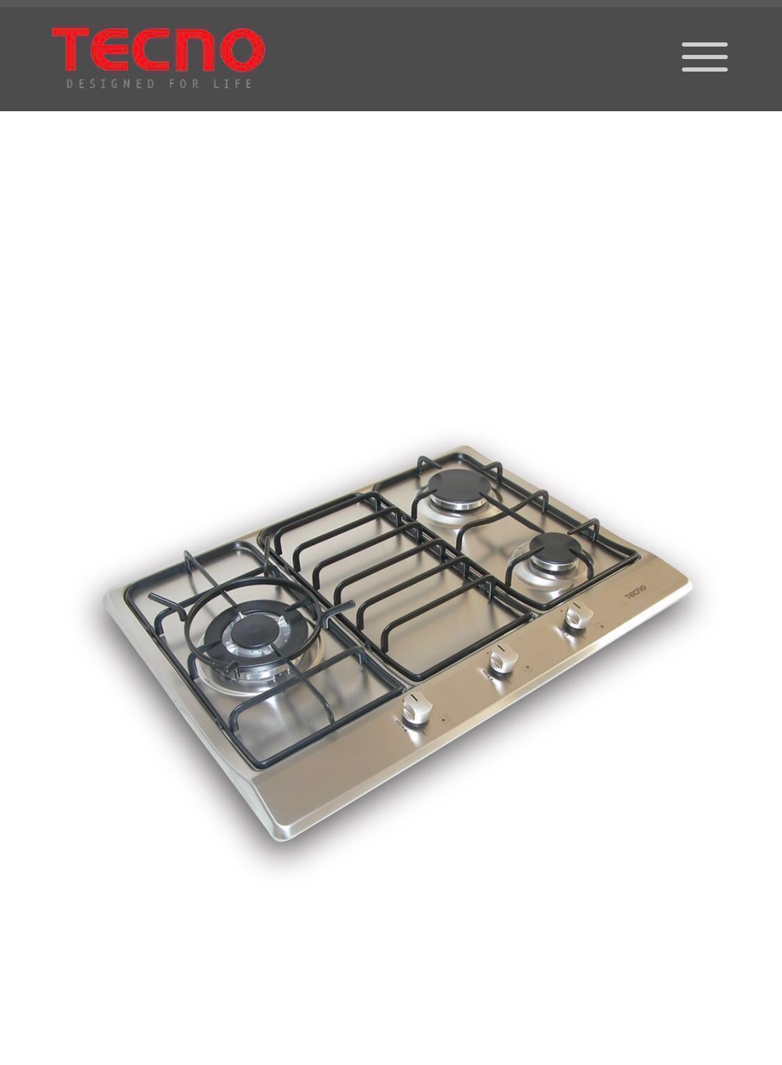 Tecno Cooker builtin Hob 3burner Stainless Steel still relatively NEW