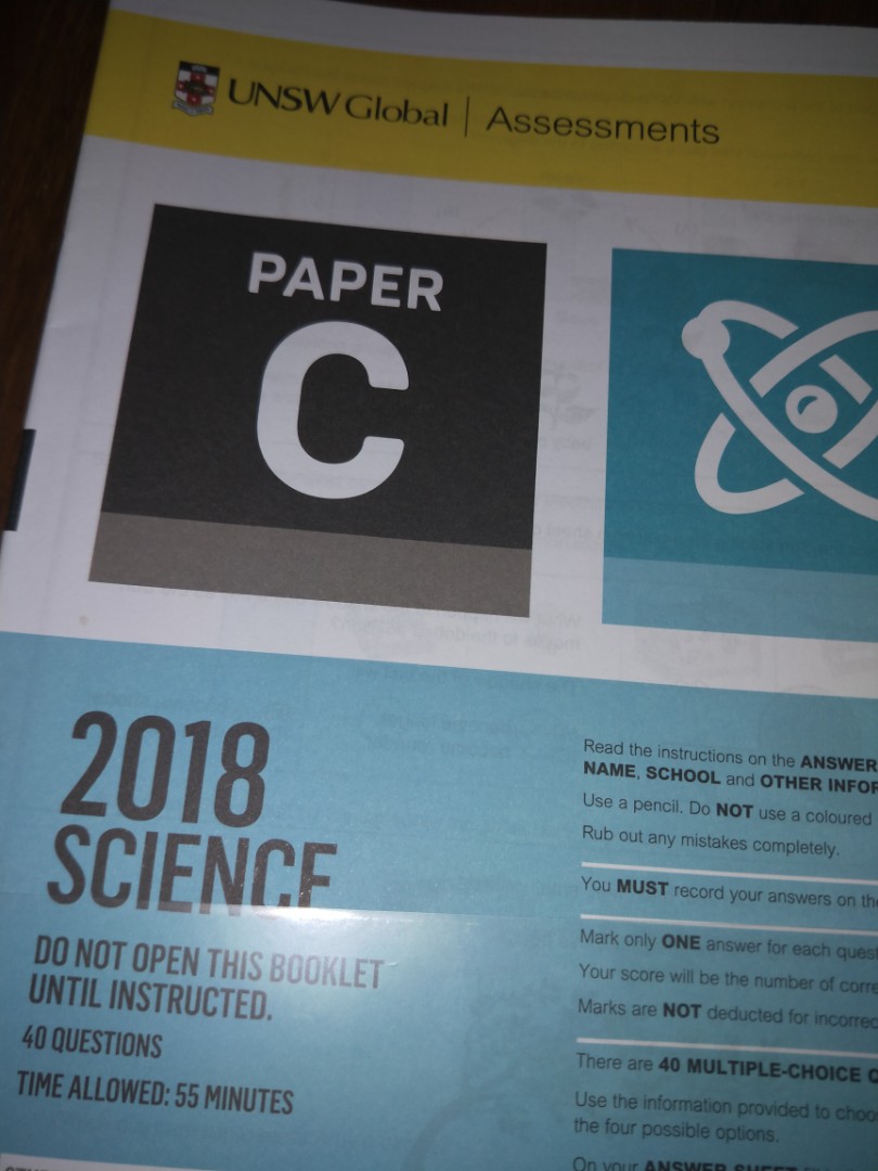 Unsw Global Icas Paper C Primary 4 Science 2018 Hobbies Toys Books Magazines Assessment Books On Carousell