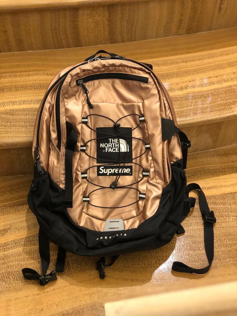 Supreme the north face metallic clearance borealis backpack rose gold