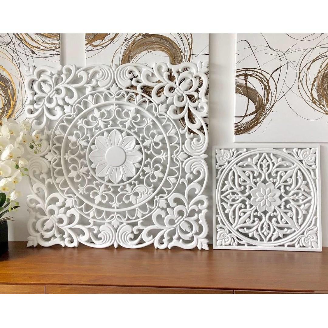 Wall Decor Wooden Carved Frame Balinese Carved Wood Design Craft Art Prints On Carousell