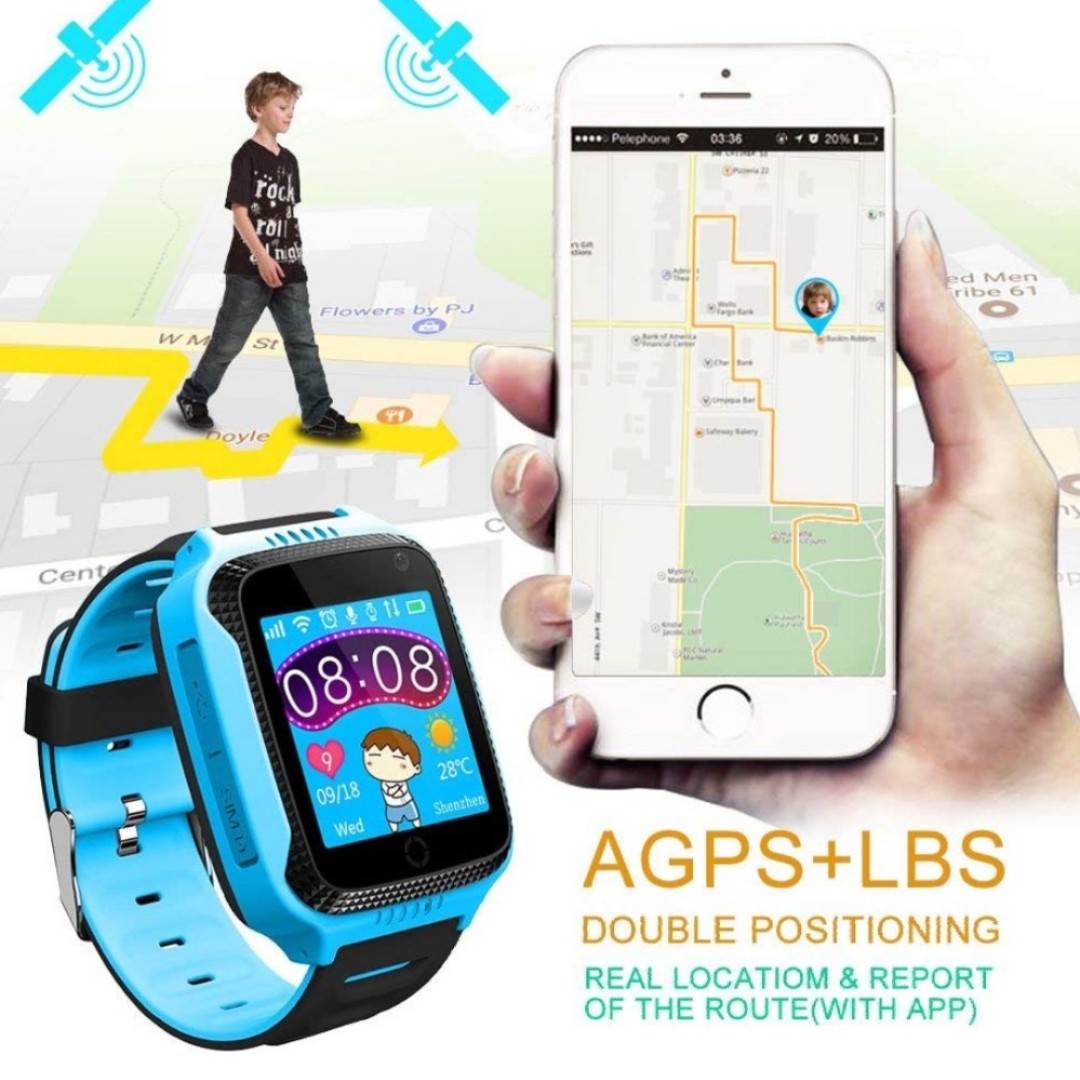 1994 WitMoving kids smart watch kids tracker watch with SOS flashlight Remote Moniter Camera 2019 newest Anti lost GPS watch for kids children