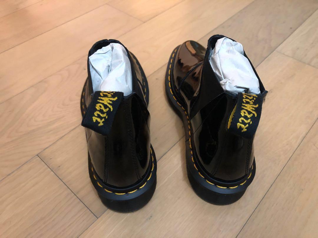 dr martens bianca patent chelsea boots