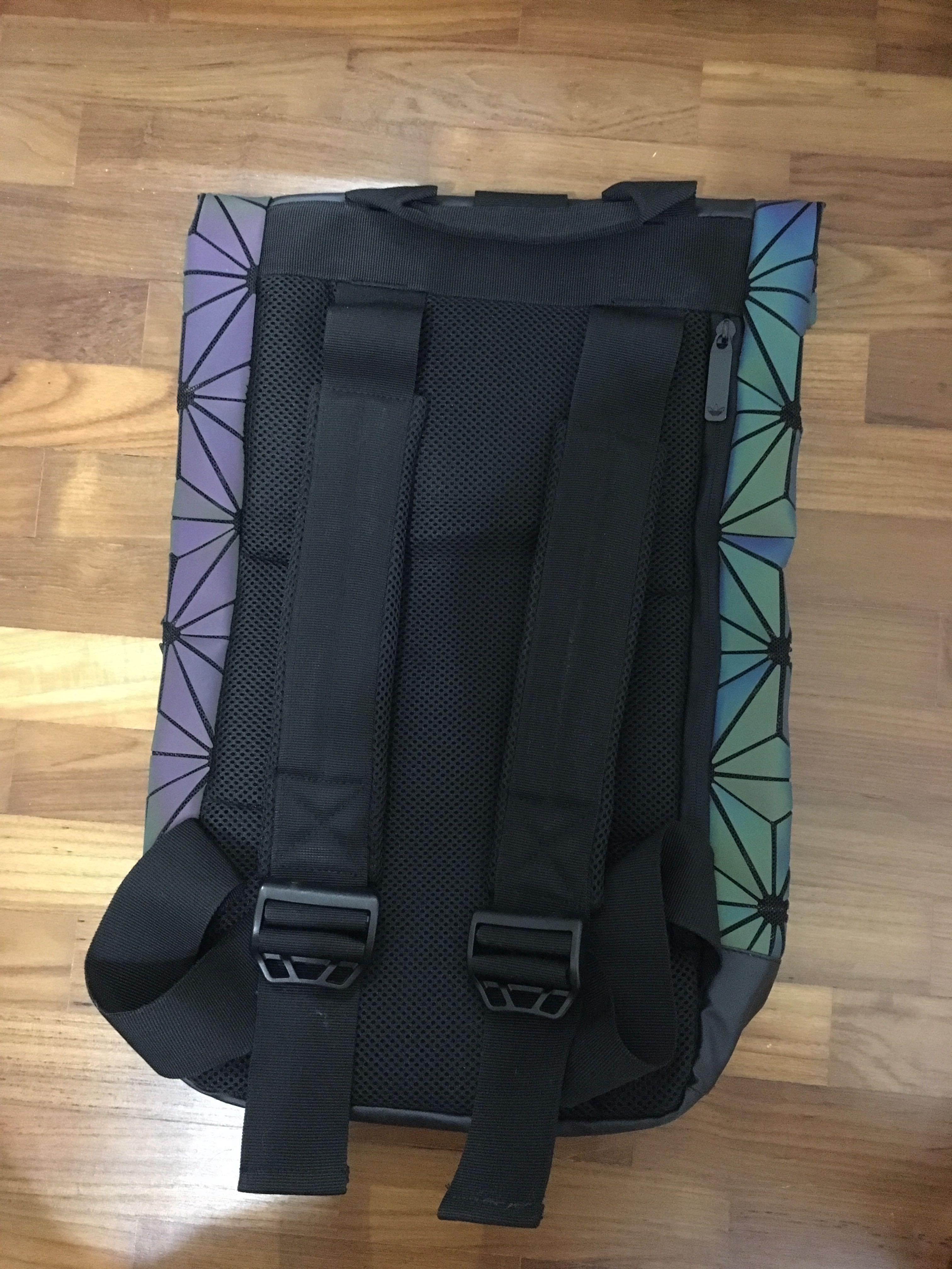 Adidas 3D geometric roll top backpack, Women's Fashion, Bags & Wallets