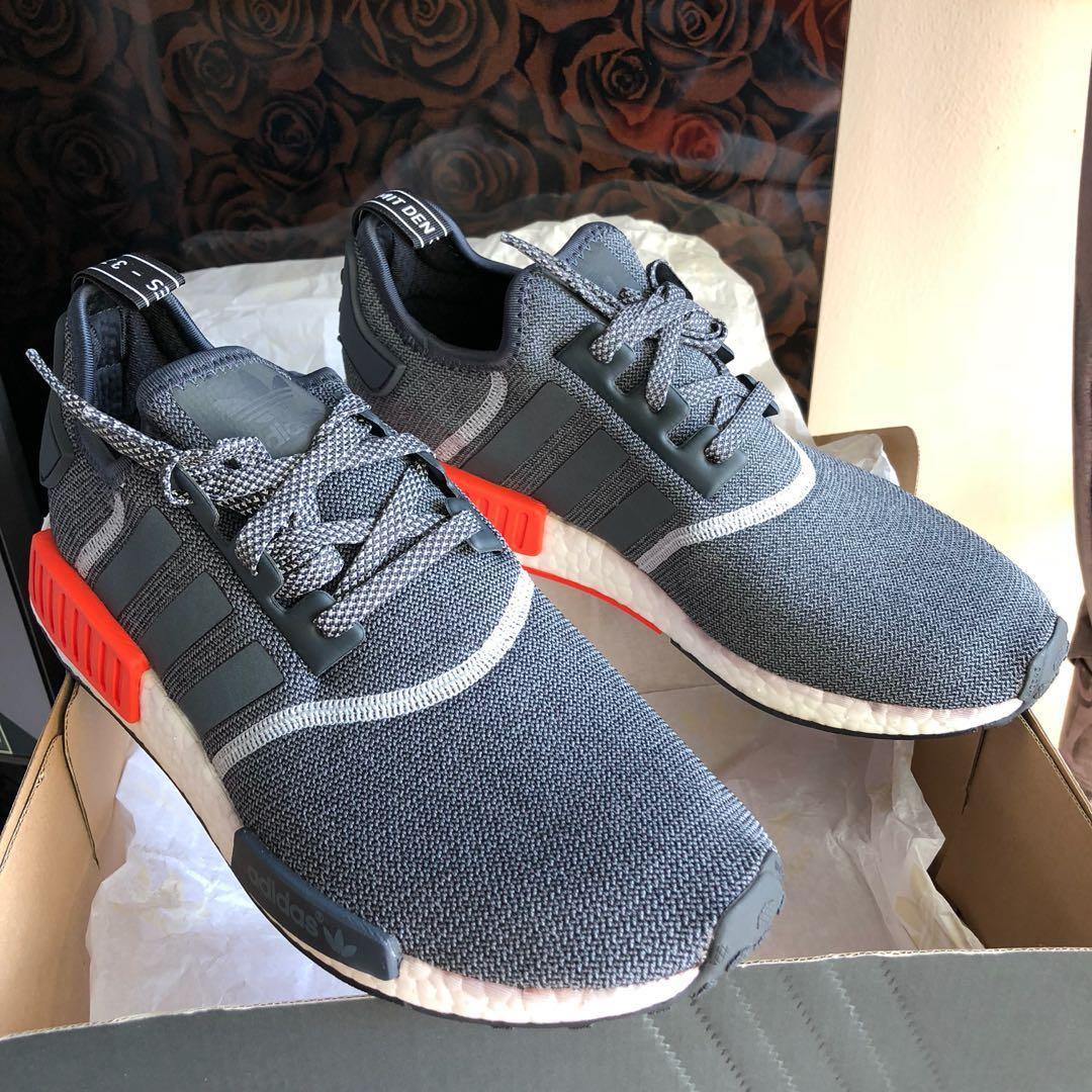 adidas nmd r1 grey grey red