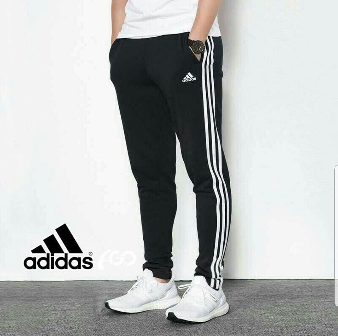 Adidas Track Pants 3 striped, Men's Fashion, Clothes, Bottoms on Carousell