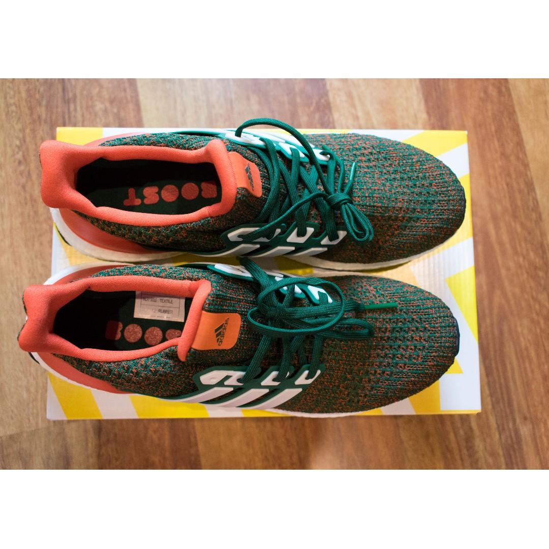 Adidas Ultraboost 4 0 Miami Hurricanes Cw Men S Fashion Footwear Sneakers On Carousell
