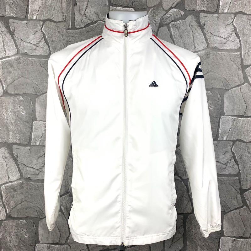 adidas white and black windbreaker