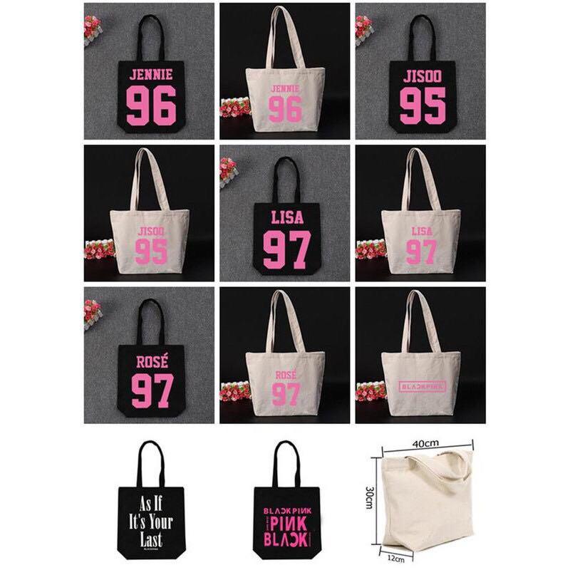 black pink tote bag