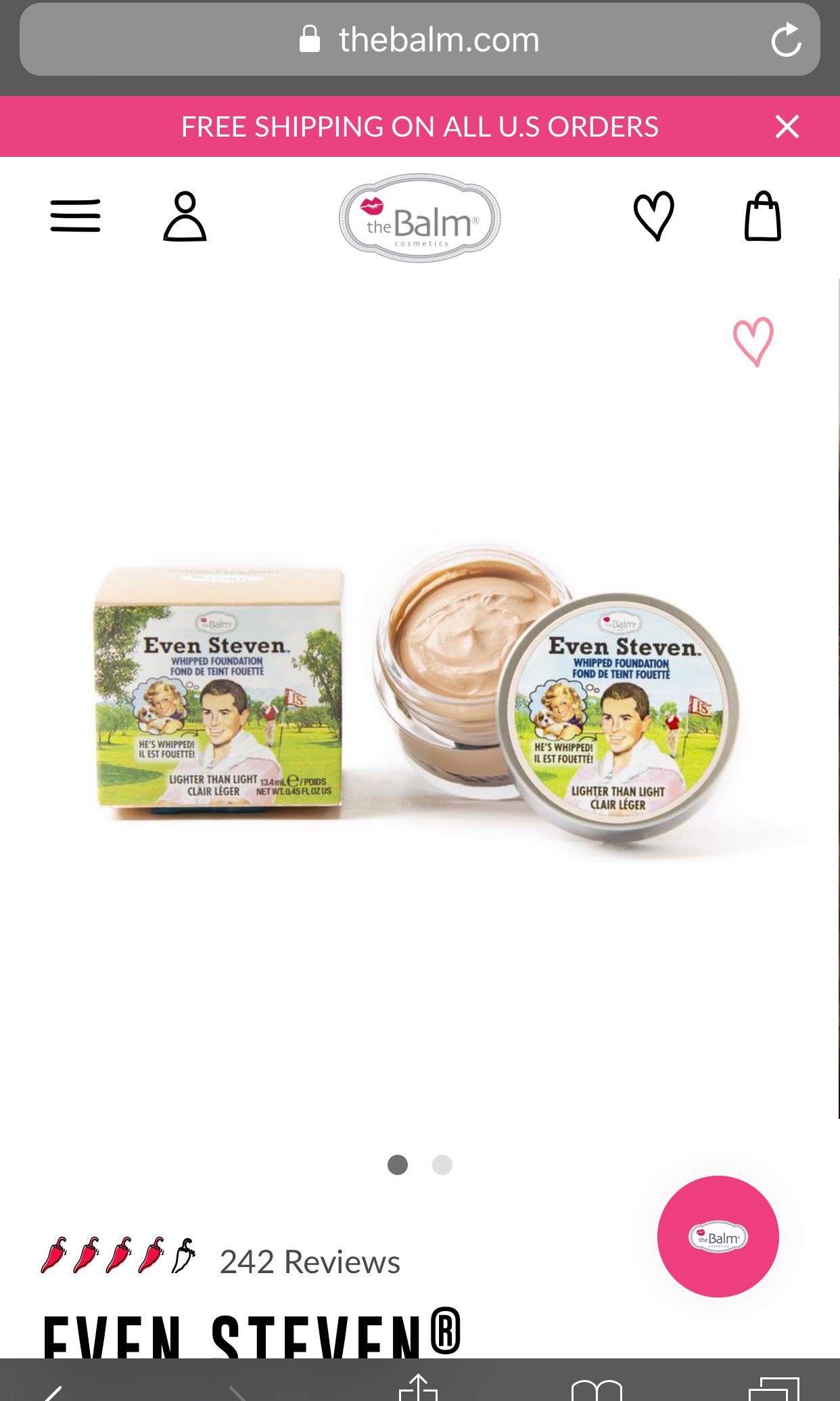 Bnib The Balm Even Steven Whipped Foundation