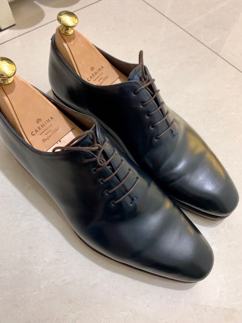 靴 CARMINA wholecut cordovan Black size8.5 WHOLECUT OXFORD BLACK PATENT | CARMINA