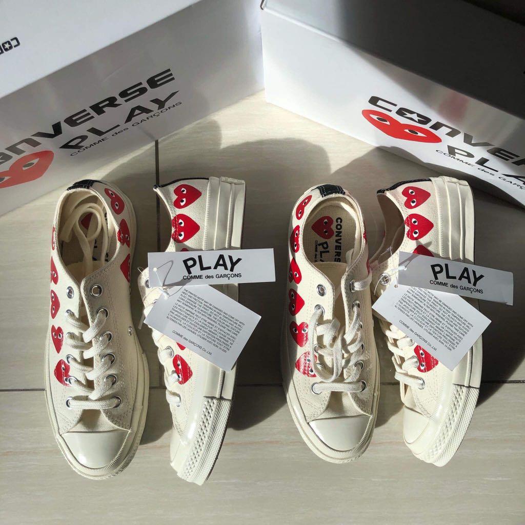 cdg converse low multiple hearts