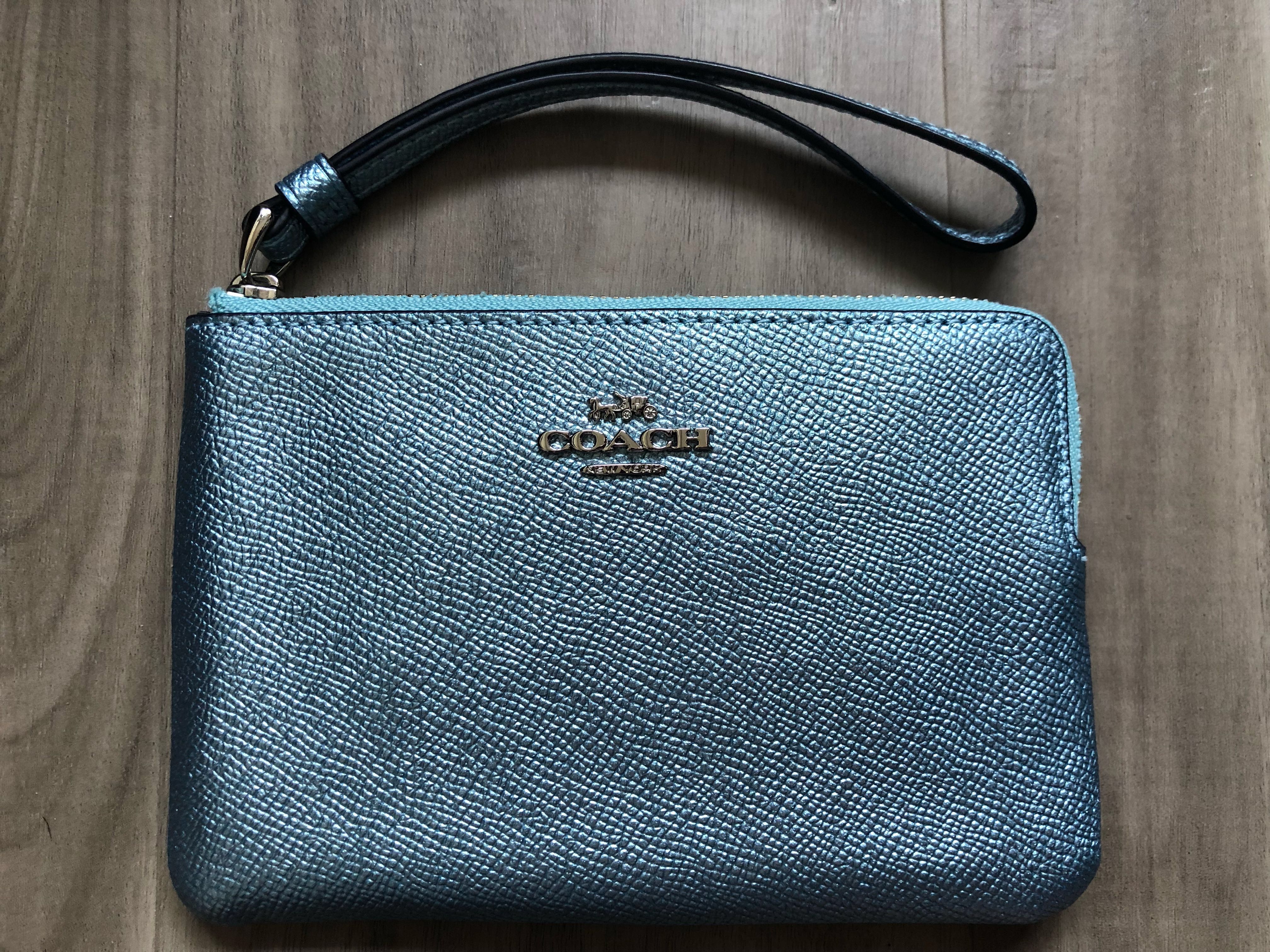 coach metallic wristlet