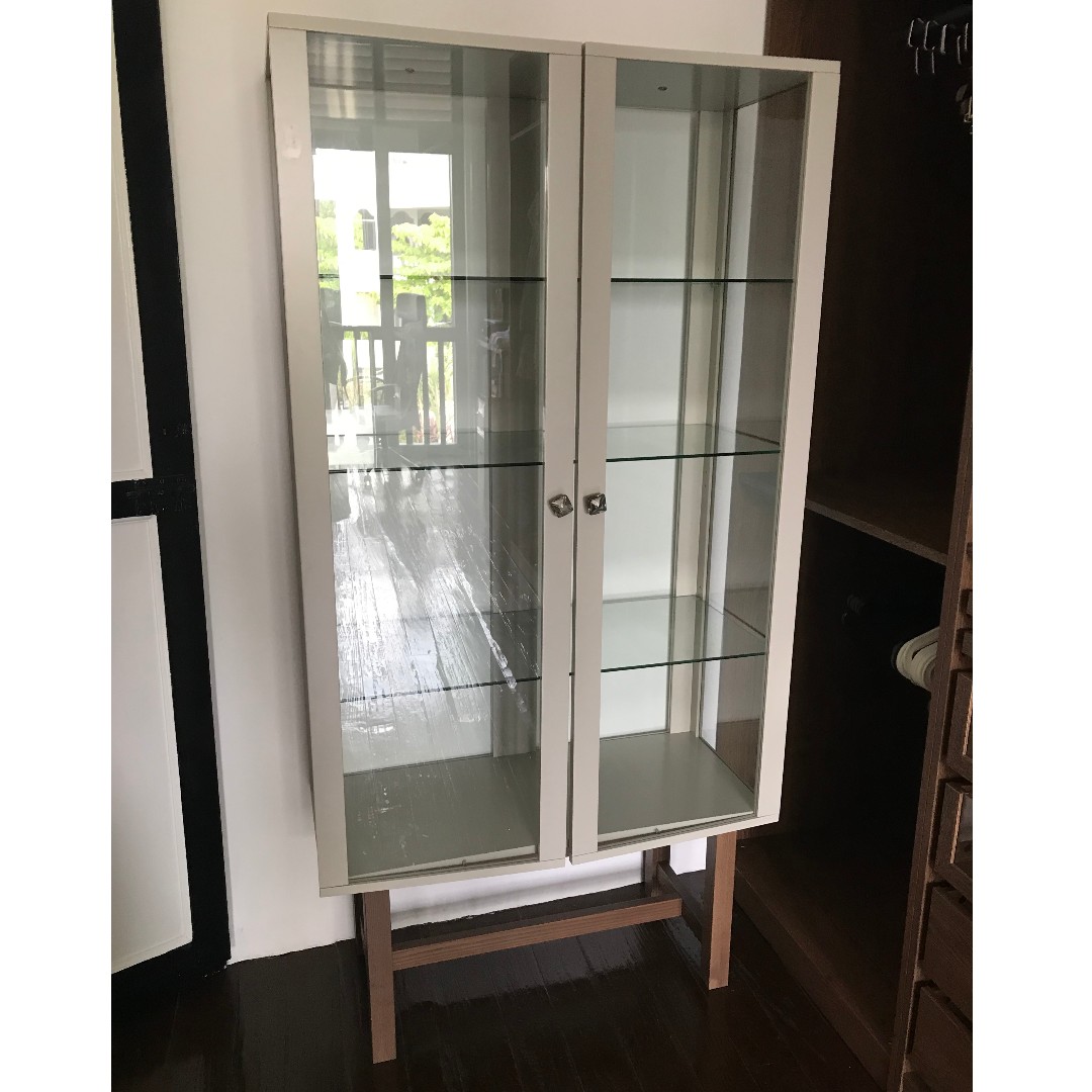 Cream Ikea Stockholm Display Cabinet Furniture Shelves Drawers On Carousell