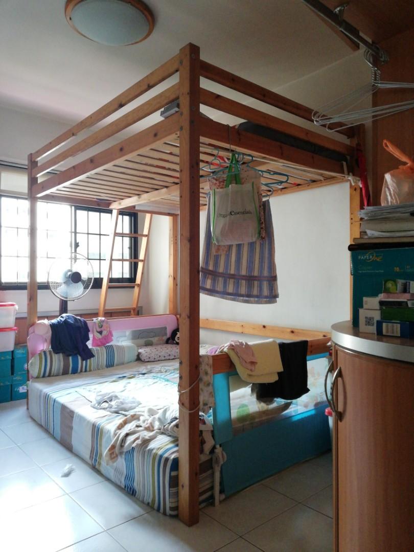 Giant Loft Bed Frame Ikea Furniture Beds Mattresses On Carousell