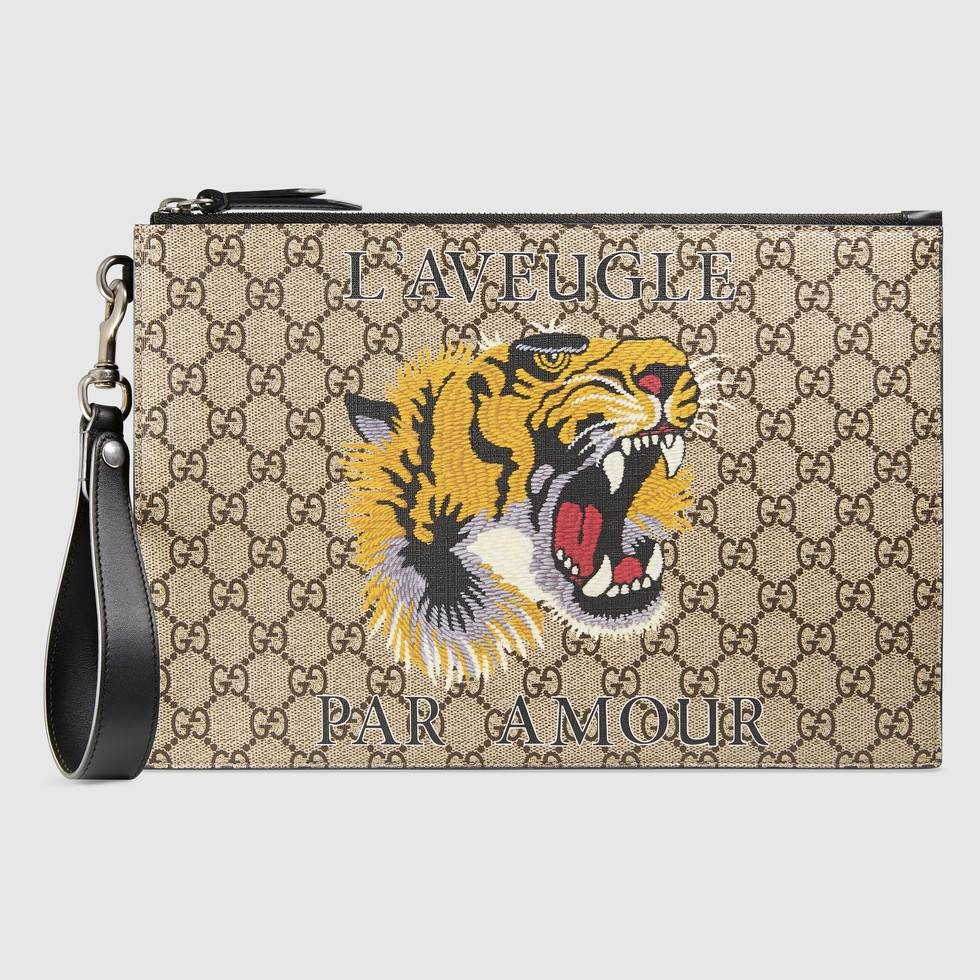 gucci print pouch
