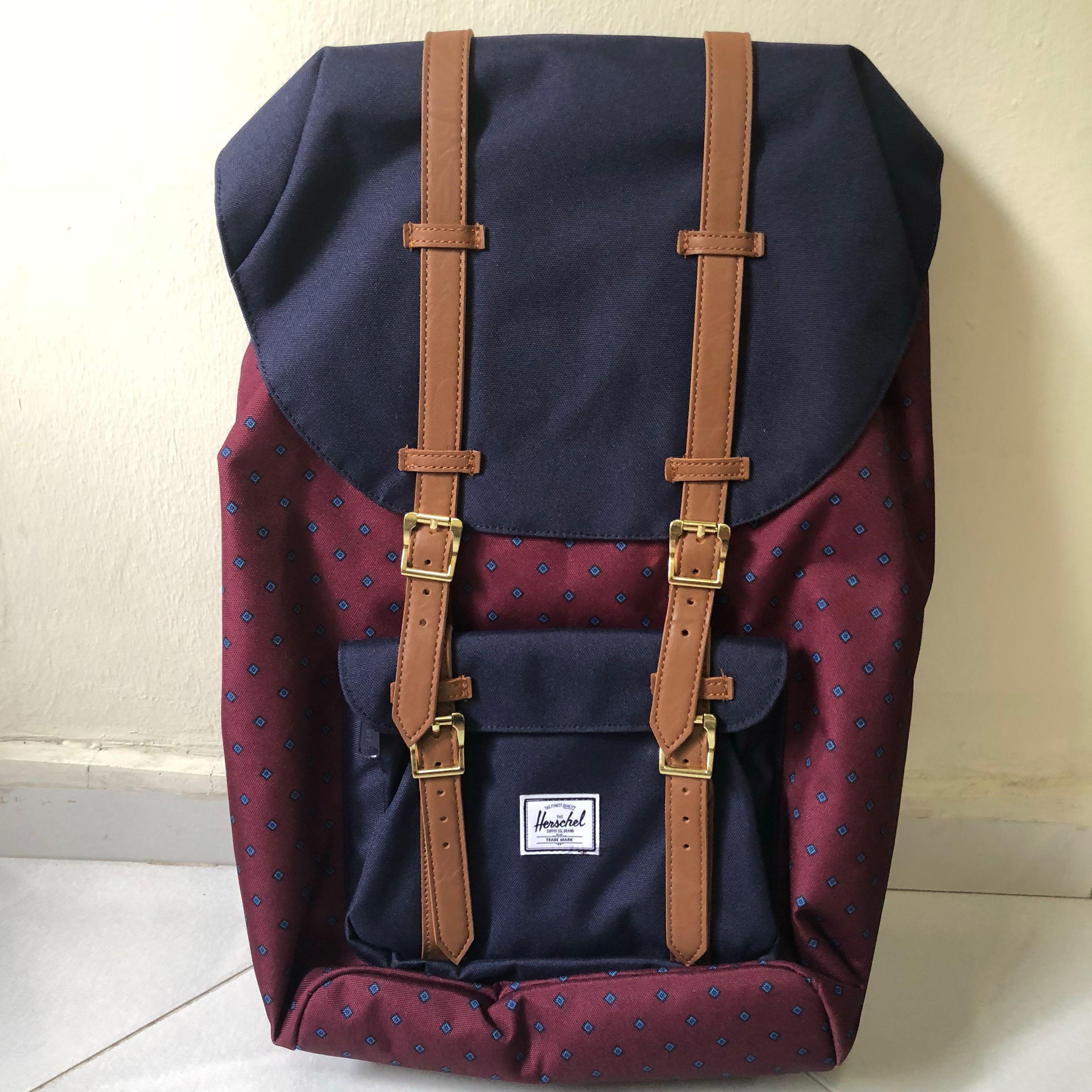 Herschel Little America Backpack Wine Men s Fashion Bags Backpacks on Carousell