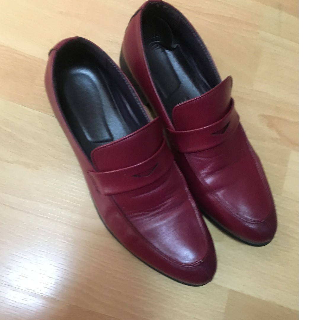 wine color formal shoes