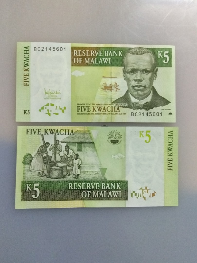 Malawi 5 Kwacha 2005 Issue Vintage Collectibles Currency On Carousell