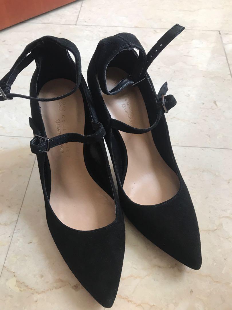m&s black heels