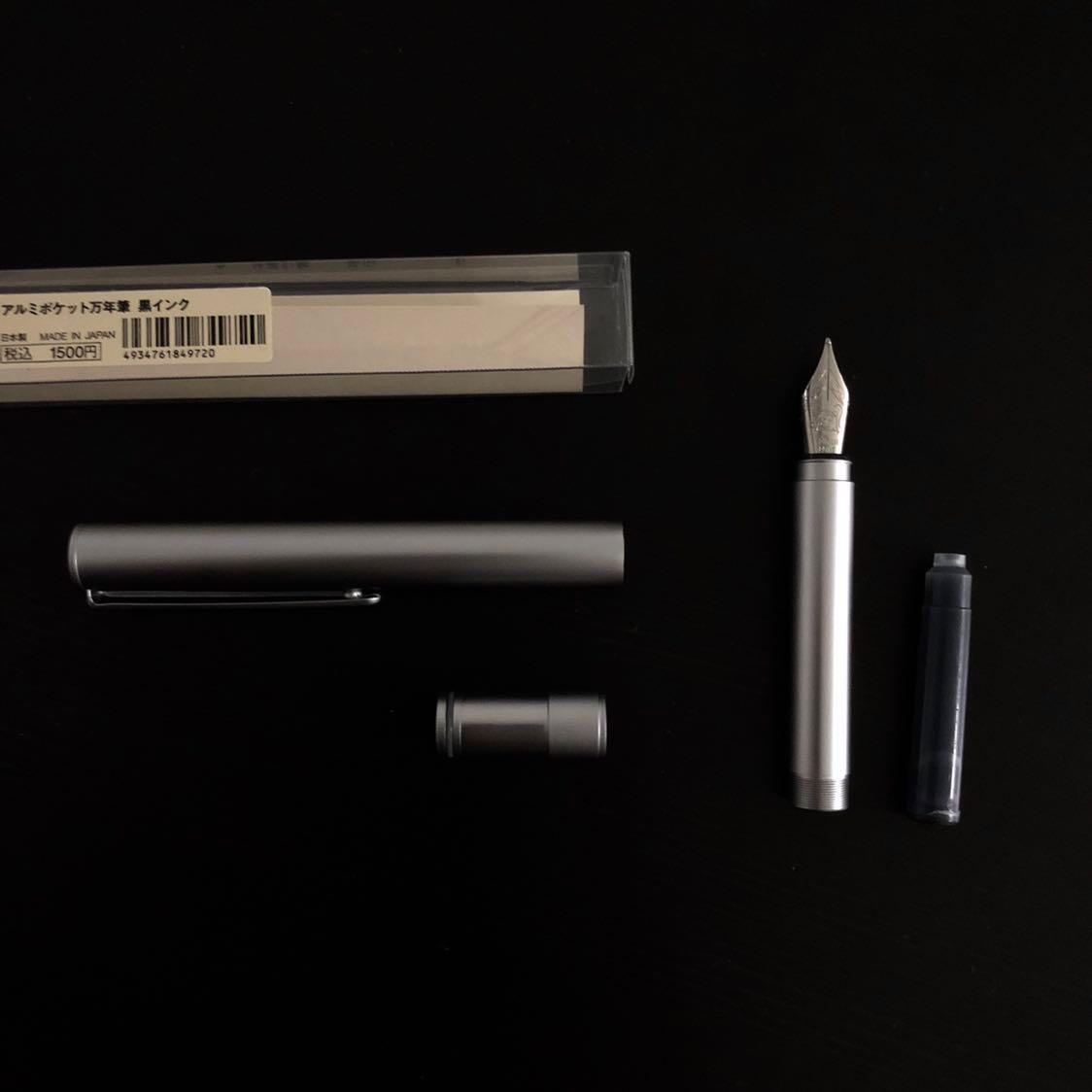 MUJI Aluminium Compact Fountain Pen, Hobbies & Toys, Stationery & Craft