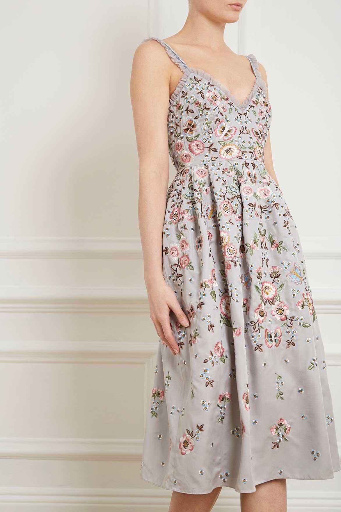 Needle thread tulle hotsell cami skater dress in rose