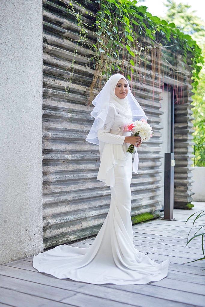 White Nikah dress Veil