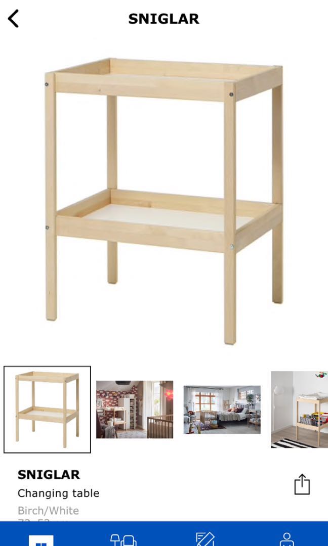 Preloved Ikea changing table + Munchkin nappy change organizer, Babies