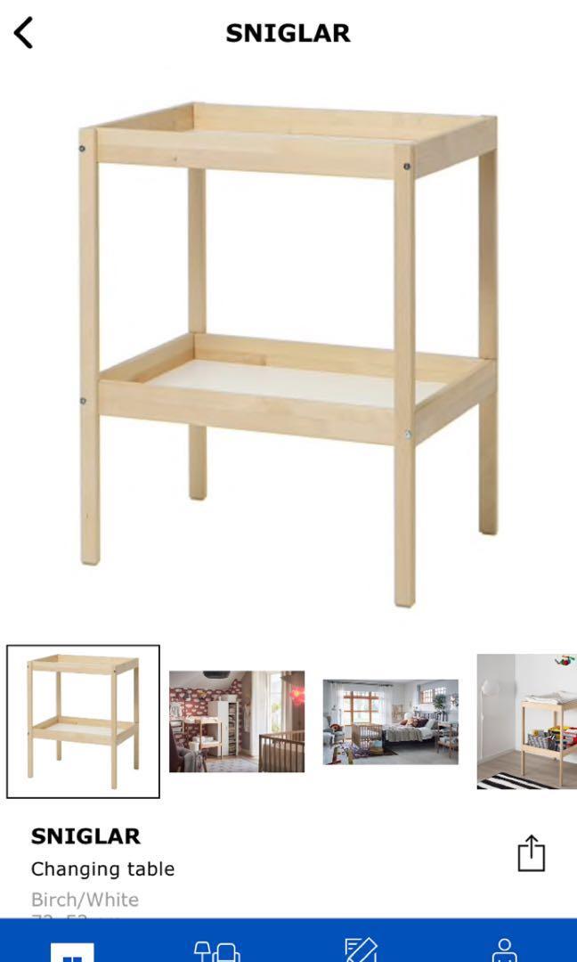 Preloved Ikea changing table + Munchkin nappy change organizer, Babies