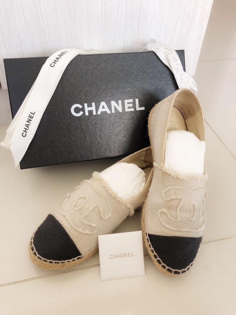 Leather espadrilles Chanel White size 40 EU in Leather  31200784