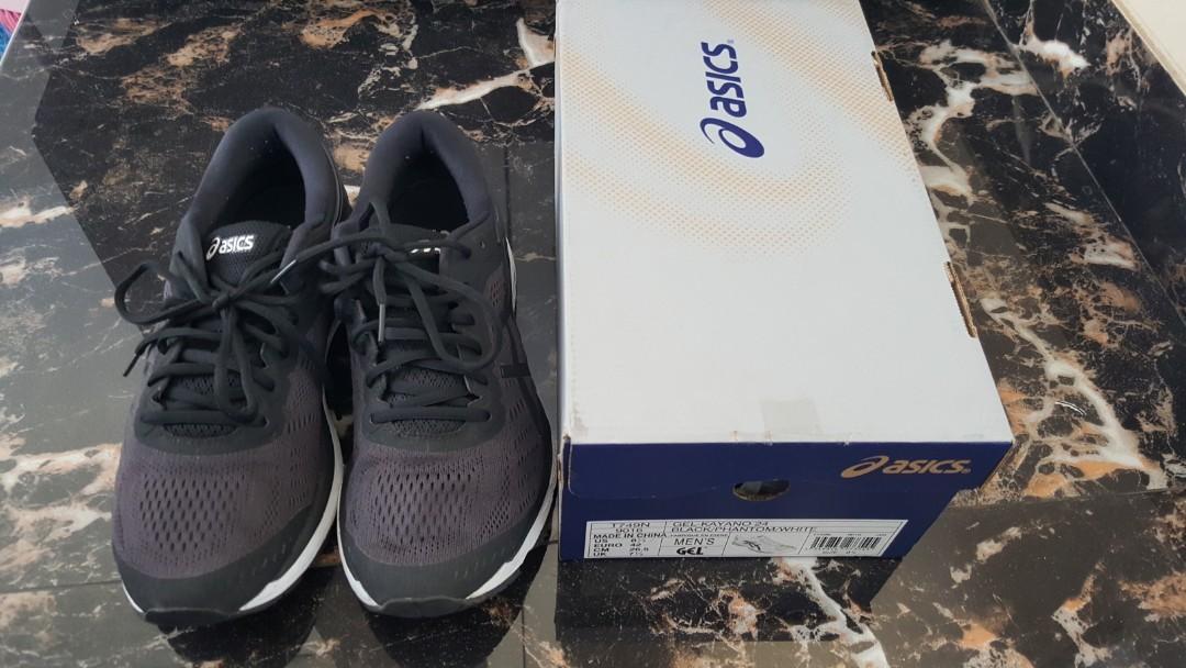 Sepatu Lari Asics Gel Kayano 24 Black Original Fesyen Pria Sepatu Sneakers Di Carousell