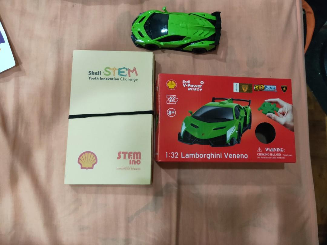 Shell Stem pack (Category: Everything Else) located in Singapore. Submitted by gbinw (Listing ID 215355523, Image 2). Description: Shell Stem Notebook(New)- $8 Salt water car kit- $15 1:32 3D puzzle Lamorghini- $10 Drawstring bag- $5 Buy all for $32.