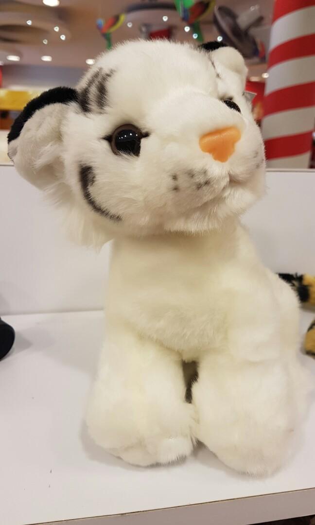stuffed white tiger toy