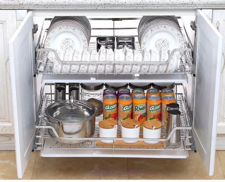 Stainless Steel Kitchen Drawer Basket Tray Furniture Shelves