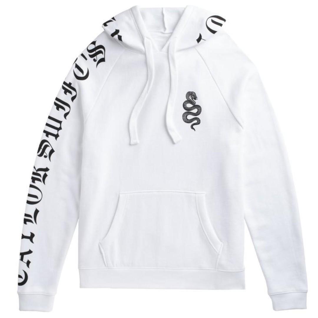 White tour hoodie with snake design outlet