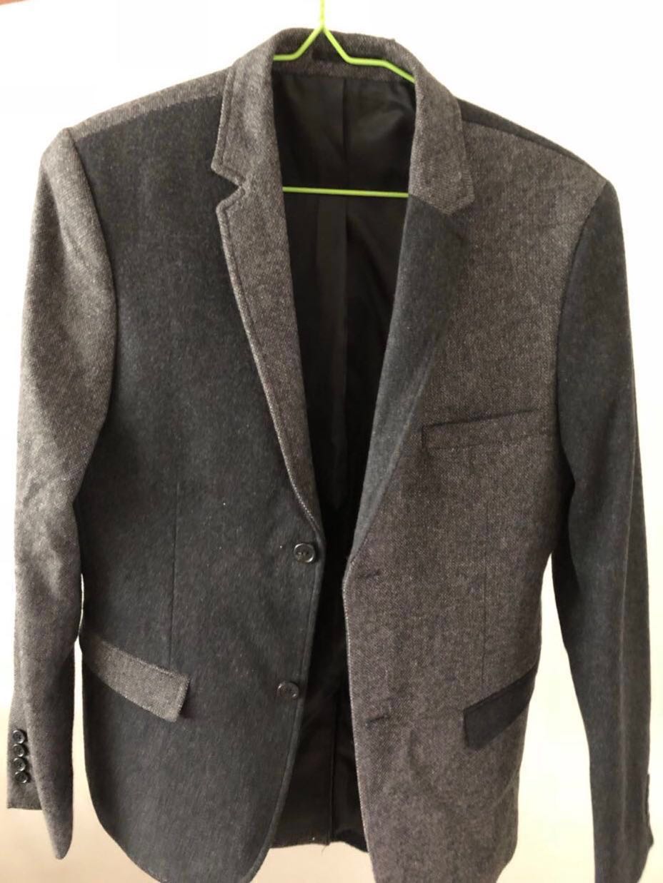 grey blazer wool