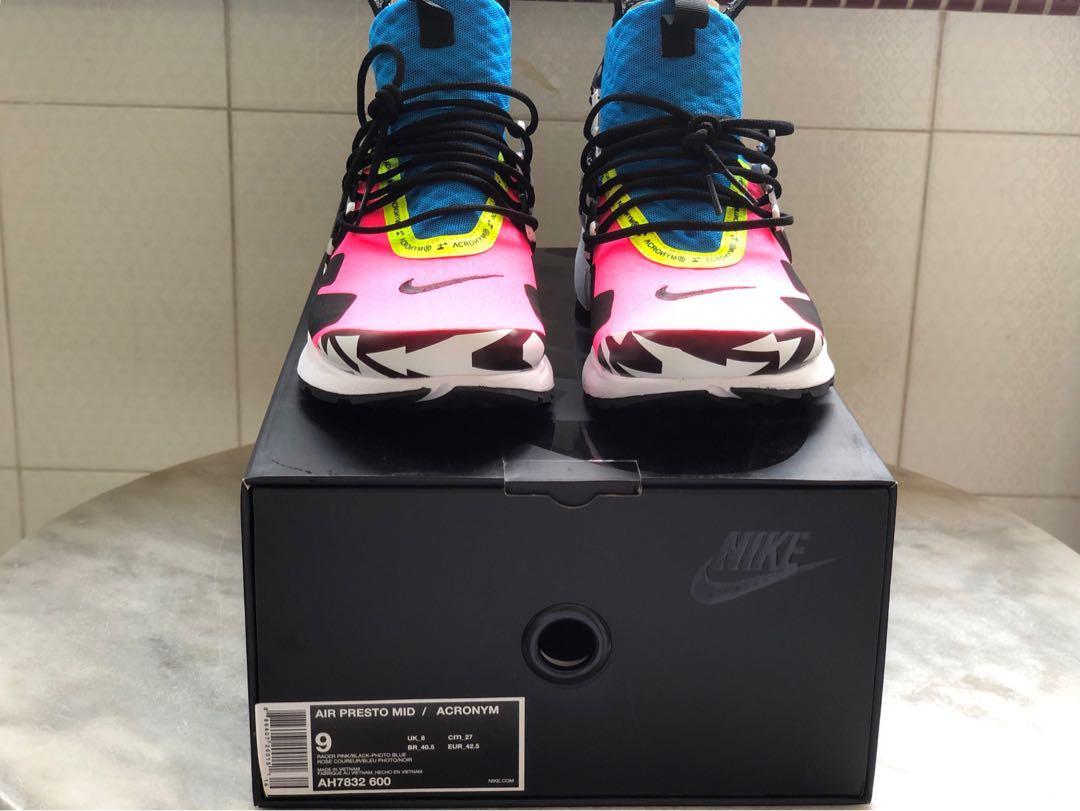 acronym x nike air presto mid racer pink multi