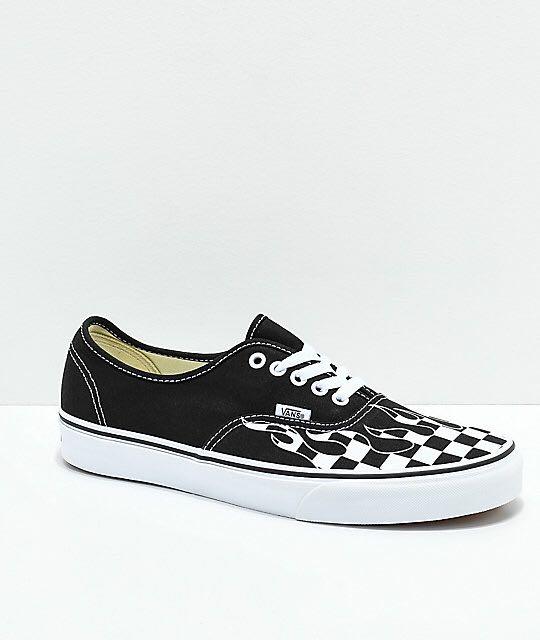 Checkered and cheap flame vans