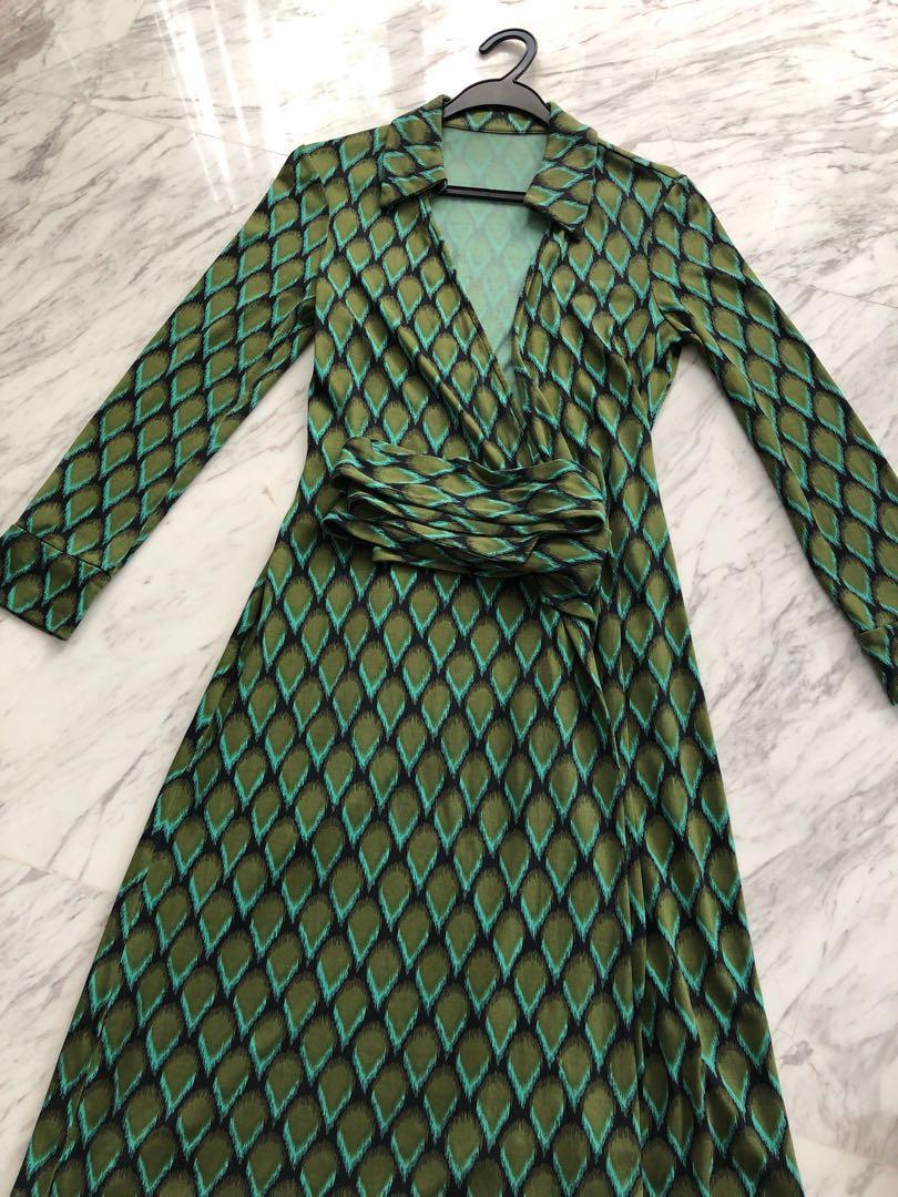 Vintage DVF wrap dress, Women's Fashion, Dresses & Sets, Dresses 