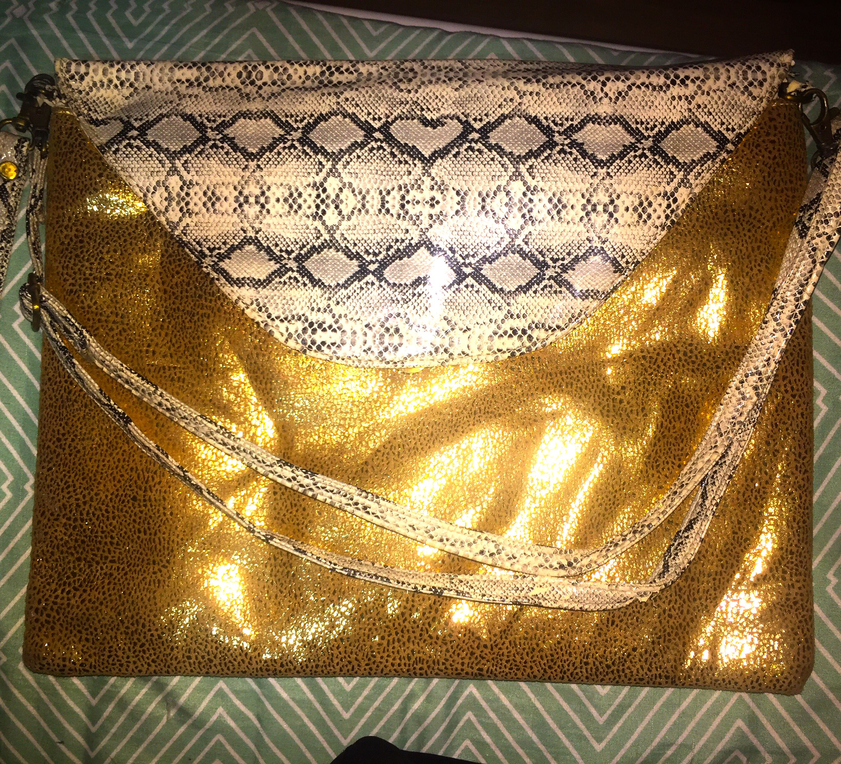 vintage gold clutch bag
